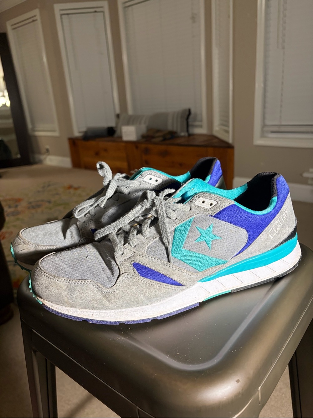 Converse Cons Wave Racer men’s size 12  Grey and Teal Athletic Sneakers 2015